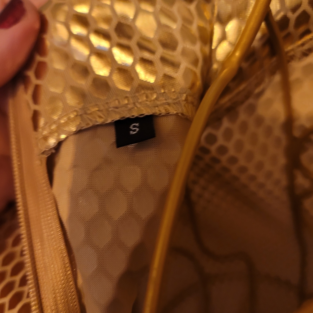 Gold Metallic Long Sleeve Dress - Picture 4 of 4